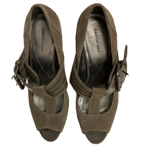 Calvin Klein Suede Peep Toe Size 7.5